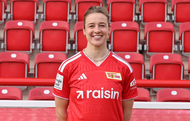 Anna Aehling 1 FC Union Berlin FCU Soccer 1 BL Bundesliga Women s League Portrait Session 2026–2027 Season Headshot, Portrait, Introduction, Presentation, Press Event, GER 04 08 2026
