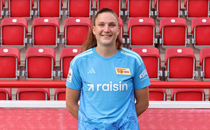 Goalkeeper Nadine Böhi 1 FC Union Berlin FCU Soccer 1 BL Women s Bundesliga Women s Team Photo Shoot 2026–2027 Season Headshot, Portrait, Introduction, Presentation, Press Event, GER 04 08 2026