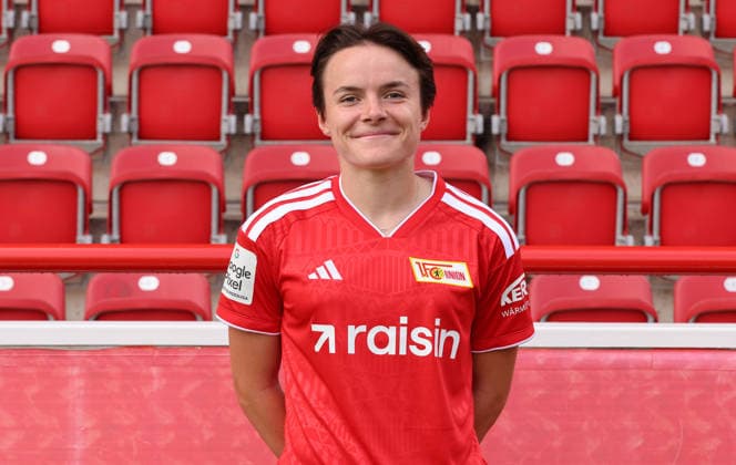 Tomke Schneider 1 FC Union Berlin FCU Soccer 1 BL Bundesliga Women s League Portrait Session 2026–2027 Season Headshot, Portrait, Introduction, Presentation, Press Event, GER 04 08 2026