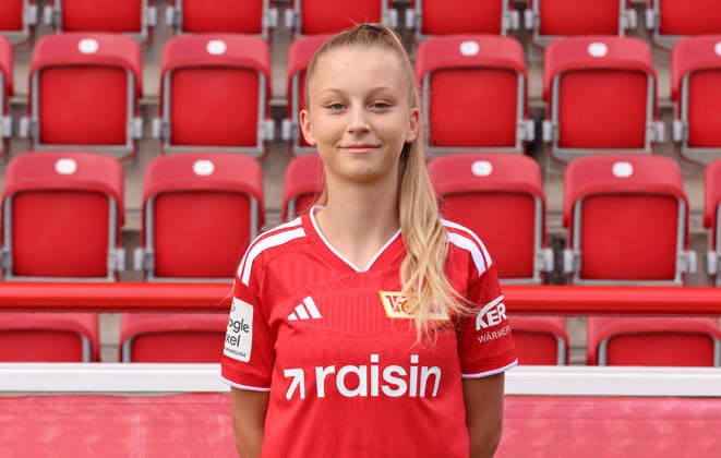 Leona Seifert 1 FC Union Berlin FCU Soccer 1 BL Bundesliga Women s League Portrait Session Season 2026–2027 Headshot, Portrait, Introduction, Presentation, Press Event, GER 04 08 2026