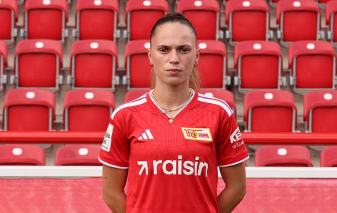 Jill Janssens 1 FC Union Berlin FCU Soccer 1 BL Women s Bundesliga Women s Team Photo Shoot 2026–2027 Season Headshot, Portrait, Introduction, Presentation, Press Event, GER 04 08 2026