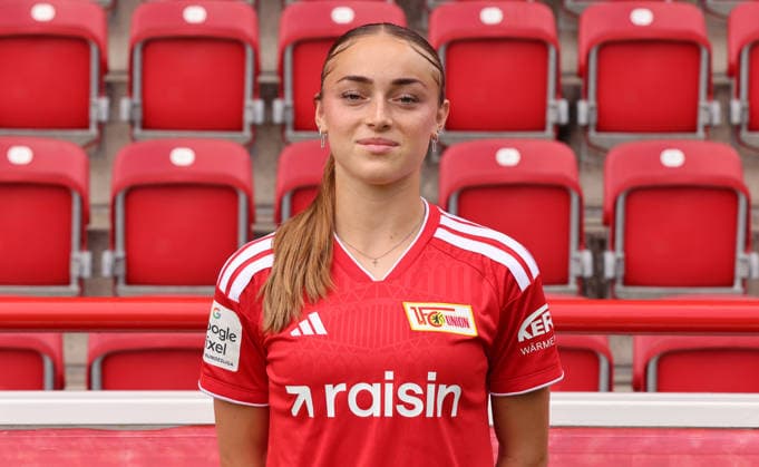 Lia Kamber 1 FC Union Berlin FCU Soccer 1 BL Women s Bundesliga Women s Team Photo Shoot 2026–2027 Season Headshot, Portrait, Introduction, Presentation, Press Event, GER 04 08 2026