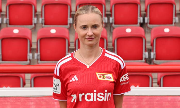 Judith Steinert 1 FC Union Berlin FCU Soccer 1 BL Bundesliga Women s League Portrait Session 2026–2027 Season Headshot, Portrait, Introduction, Presentation, Press Event, GER 04 08 2026