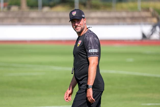 August 4, 2026, Germany, Grassau, Bundesliga, 2026–2027 season, VfB Stuttgart training camp, VfB coach Sebastian Hoeneß