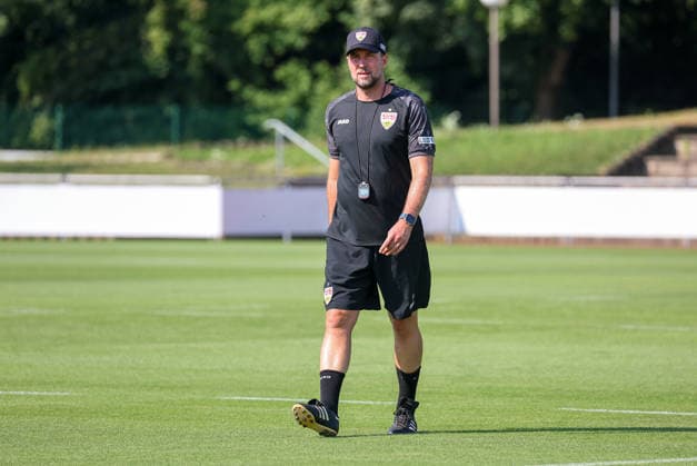 August 4, 2026, Germany, Grassau, Bundesliga, 2026–2027 season, VfB Stuttgart training camp, VfB coach Sebastian Hoeneß