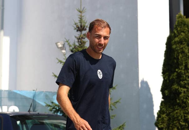 Soccer, Men s, Bavarian Regional League, 2026–2027 Season, TSV 1860 Munich, Training: Michael Eberwein of TSV 1860 Munich on his way to the practice field, head, upper body