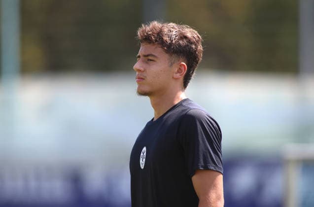 Soccer, Men s, Bavarian Regional League, 2026–2027 Season, TSV 1860 Munich, Training: Loris Husic of TSV 1860 Munich—head, upper body, side profile