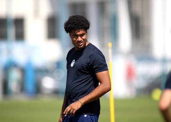 Soccer, Men s, Bavarian Regional League, 2026–2027 Season, TSV 1860 Munich, Arian Ortivero Calderon training with TSV 1860 Munich, looking to the left, standing