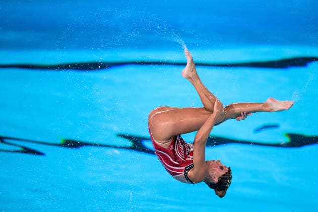 August 4, 2026: An athlete from Team Italy competes in the artistic swimming team technical final on the fifth day of the 2026 European Aquatics Championships on August 4, 2026 in Saint Denis. Photo by Joel Marklund, BILDBYRAN. Code: JM JM0831 bbeng artistic swimming 2026 European Aquatics Championships EM  Copyright: JOELxMARKLUND BB260804JM031