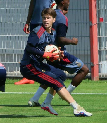 August 4, 2026, FC Bayern Munich, Training, Säbenerstrasse, Munich, Soccer, Sports, Pictured: Jannis Baertl, FC Bayern Munich II
