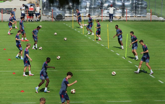 August 4, 2026, FC Bayern Munich, Training, Säbenerstrasse, Munich, Soccer, Sports, Pictured: FC Bayern s amateur team training