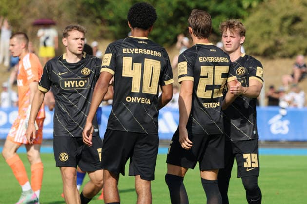 August 4, 2026, Soccer, Men s, Friendly Match, 2026–2027 Season, Racing Strasbourg vs. SV 07 Elversberg, Goal celebration after the 0–1, Goal scorer: Francis Onyeka, SV 07 Elversberg, Haguenau, Parc des Sports de Haguenau, Grand Est, France, FRA Copyright: xSebastianxBachx