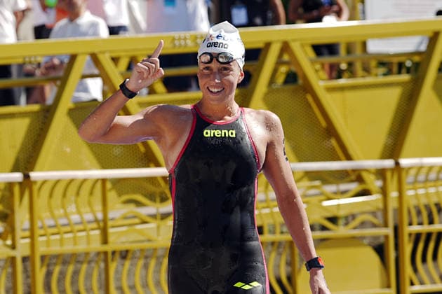 Open Water, Women s 10km, Ginevra Taddeucci from Italy, winner of the gold medal at the European Aquatics Championships Paris 2026, Paris, August 03, 2026 .  Copyright: xGianxMattiaxD Alberto LaPressex