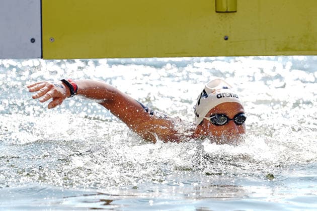 Open Water, Women s 10km, Ginevra Taddeucci from Italy, winner of the gold medal at the European Aquatics Championships Paris 2026, Paris, August 03, 2026 .  Copyright: xGianxMattiaxD Alberto LaPressex