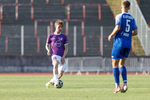 Tristan Eschweiler, 28, TSV Schwaben Augsburg, during the match between TSV Schwaben Augsburg and FV Illertissen, soccer, men s, Toto Cup, 2026–2027, Matchday 1 on August 4, 2026, in Augsburg, Rosenaustadion, Bavaria, Germany