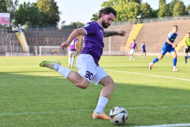 Bavarian State Cup: TSV Schwaben Augsburg vs. FV Illertissen, August 4, 2026, AUGSBURG, GERMANY August 5: Levis Schaber of TSV Schwaben Augsburg, number 30, in action during the second-round match of the Bavarian Association Cup between TSV Schwaben Augsburg and FV Illertissen at the Rosenaustadion Copyright: xBEAUTIFULxSPORTS Goldbergx