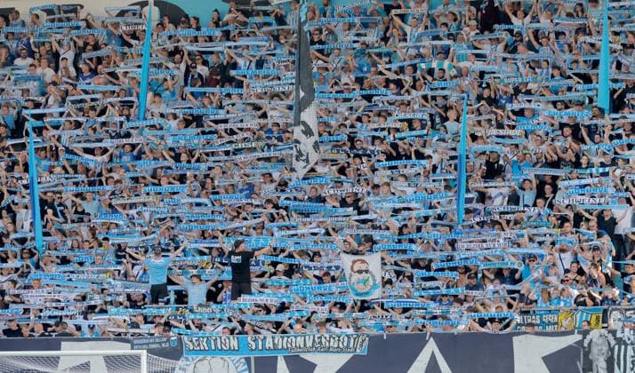 CFC vs. FSV Zwickau, August 4, 2026, Chemnitz, eins Stadium on Gellertstrasse, Sports, Soccer, Northeast Regional League 2026–2027, Matchday 3, CFC, CFC vs. FSV Zwickau, CFC fans in the South Stand, Chemnitz, Saxony, Germany