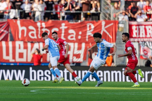 August 4, 2026, GER, Regionalliga North East, Matchday 3, 2026–2027 season, Chemnitz, Chemnitzer FC vs. FSV Zwickau, Maurizio Grimaldi, Chemnitzer FC 23, individual play, play, Chemnitz, An der Gellertstraße Stadium, Saxony, Germany Copyright: xnordphotoxGmbHx xTrienitzx