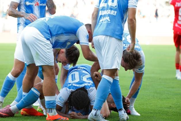 CFC vs. FSV Zwickau, August 4, 2026, Chemnitz, eins Stadium on Gellertstrasse, Sports, Soccer, Northeast Regional League 2026–2027, Matchday 3, CFC, CFC vs. FSV Zwickau Goal celebration at CFC Chemnitz, Saxony, Germany