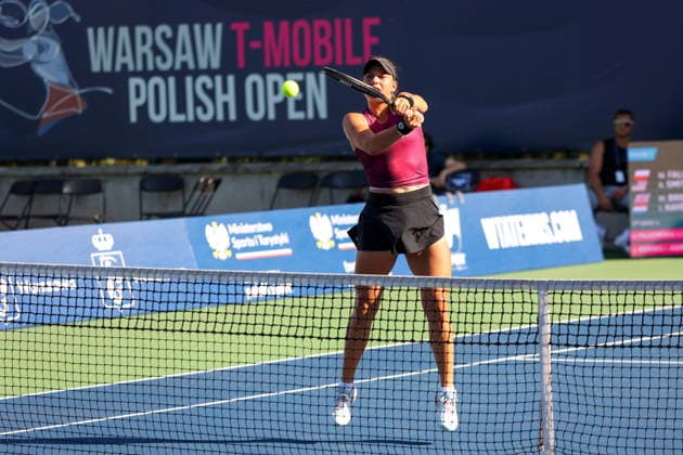 WARSZAWA 04.08.2026 TURNIEJ WTA, Tennis Damen 125 WARSAW T-MOBILE POLISH OPEN - DEBEL CWIERCFINAL --- TENNIS TOURNAMENT WTA 125 WARSAW T-MOBILE POLISH OPEN - DOUBLES QUARTERFINAL MATCH WERONIKA FALKOWSKA FOT. ANNA KLEPACZKO FOTOPYK NEWSPIX.PL --- newspix.pl