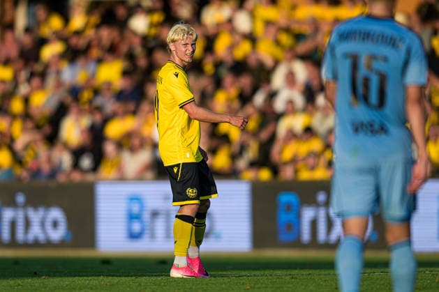 August 4, 2026: Romeo Leandersson of Mjällby during the Champions League soccer qualifying match between Mjällby and Slovan Bratislava on August 4, 2026 in Hällevik. Photo by Christoffer Borg Mattisson, BILDBYRAN COP 261 CB0545 soccer football UEFA Champions League Mjällby Slovan Bratislava bbeng  Copyright: CHRISTOFFERxBORGxMATTISSON BB260804CB115