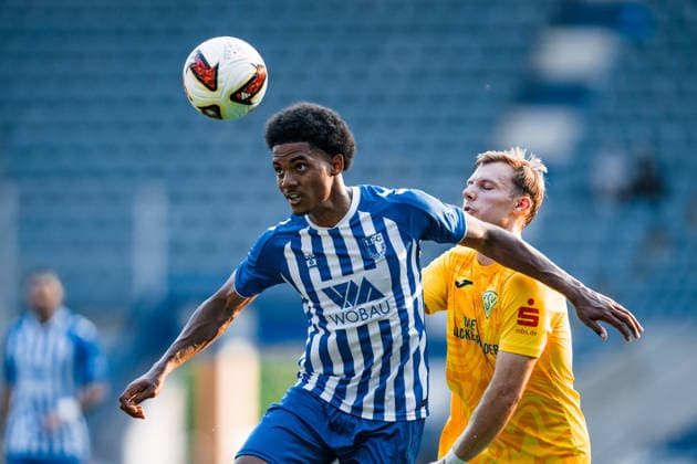 Germany Regional League Northeast 2026–2027, Matchday 3: 1 FC Magdeburg II vs. FSV 63 Luckenwalde, AVNET ARENA, Magdeburg; Jeremie Niklaus (1 FC Magdeburg II), 17, header Copyright: xTomxLauruschkatx