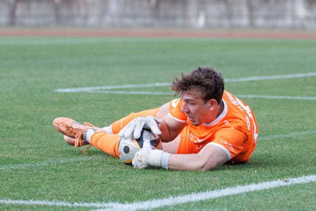 Elias Rogg, 25, TSV Schwaben Augsburg, during the match between TSV Schwaben Augsburg and FV Illertissen, soccer, men s, Toto Cup, 2026–2027, Matchday 1 on August 4, 2026, in Augsburg, Rosenaustadion, Bavaria, Germany