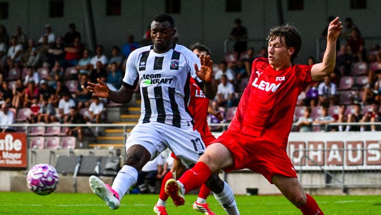 August 4, 2026, GER, Soccer, Men s, Bavarian Toto Cup, 2026–2027 Season, FC Memmingen vs. FC Ingolstadt 04 Obed Chidindu Ugondu Ingolstadt, 17, Timo Schmidt Memmingen, 4 Memmingen at ArenaPark Bavaria, Germany Copyright: xNordphotox xHafnerx