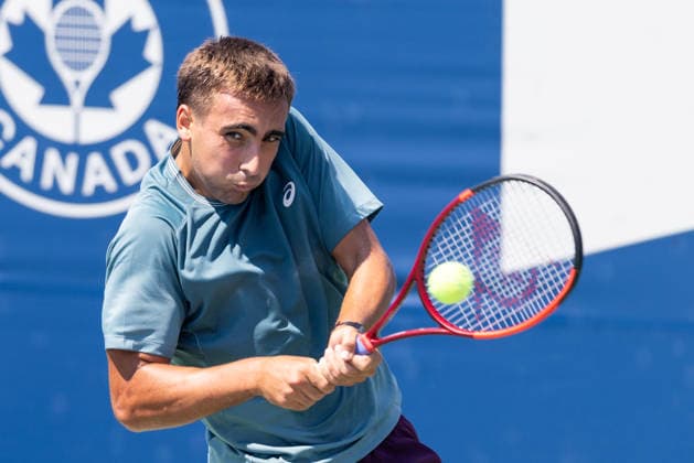 August 4, 2026, Montreal, Quebec, Canada: DANIEL MERIDA from Spain backhand in match against Liam Draxl from Canada in first round at Canadian Open at IGA stadium in Montreal, Quebec, Canada on 2026-08-04 Montreal Canada - ZUMAl189 20260804_zsp_l189_033 Copyright: xYannickxLegarex