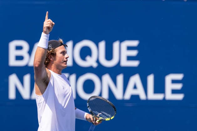 August 4, 2026, Montreal, Quebec, Canada: LIAM DRAXL from Canada reaction in match against Daniel Merida from Spain in first round at Canadian Open at IGA stadium in Montreal, Quebec, Canada on 2026-08-04 Montreal Canada - ZUMAl189 20260804_zsp_l189_045 Copyright: xYannickxLegarex