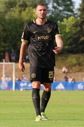 August 4, 2026, xrekx, Soccer Friendly Match, SV Elversberg vs. Racing Strasbourg, Luca Sirch, SV 07 Elversberg. DFL and DFB regulations prohibit any use of photographs as image sequences and or quasi-video. Haguenau