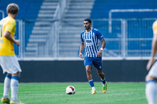 Germany Regional League Northeast 2026–2027, Matchday 3: 1 FC Magdeburg II vs. FSV 63 Luckenwalde, AVNET ARENA, Magdeburg, Tarek Chahed, 1 FC Magdeburg II, 24 minutes on the ball Copyright: xTomxLauruschkatx