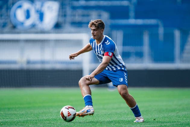 Germany Regional League Northeast 2026–2027, Matchday 3: 1 FC Magdeburg II vs. FSV 63 Luckenwalde, AVNET ARENA, Magdeburg, Timo Birk, 1 FC Magdeburg II, 6 on the ball Copyright: xTomxLauruschkatx