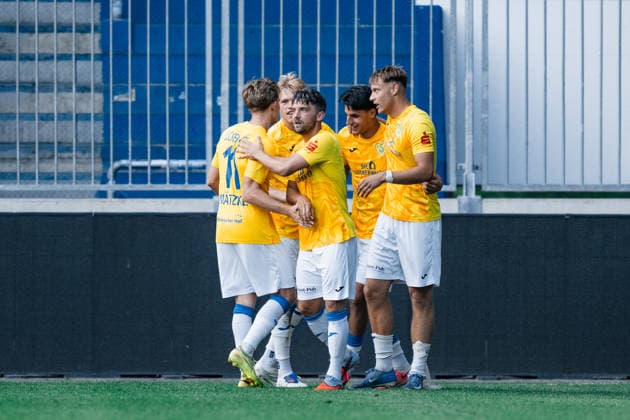 Germany Regional League Northeast 2026–2027, Matchday 3: 1. FC Magdeburg II vs. FSV 63 Luckenwalde, AVNET ARENA Magdeburg, Goal Celebration Copyright: xTomxLauruschkatx