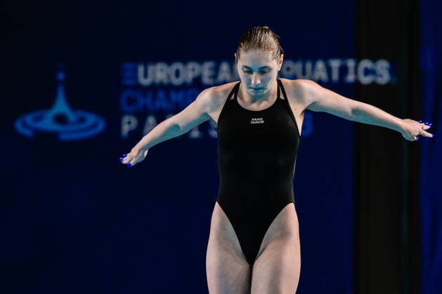 Nadezhda Trifonova of Neutral Athlete B reacts after competing in the Diving Women s 3m Springboard Final during the European Aquatics Championships at the Olympic Aquatic Center in Paris (France), August 4, 2026. Andrea Masini Deepbluemedia Insidefoto