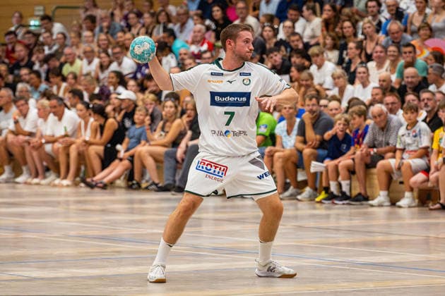 August 4, 2026, xovx, Lindencup Handball, HSG Wetzlar vs. TV Hüttenberg, Dominik Mappes (HSG Wetzlar), cutout image, Linden Stadthalle, Hesse, Germany, DE
