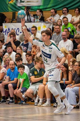 August 4, 2026, xovx, Lindencup Handball Tournament, HSG Wetzlar vs. TV Hüttenberg, Paul Kompenhans, HSG Wetzlar, Stock Photo, Linden City Hall, Hesse, Germany, DE