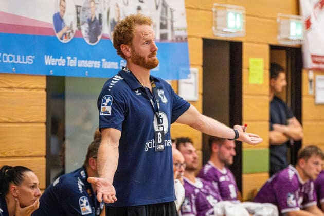 August 4, 2026, xovx, Lindencup Handball Tournament, HSG Wetzlar vs. TV Hüttenberg; Coach Stefan Kneer of TV Hüttenberg looks disappointed, Linden City Hall, Hesse, Germany, DE