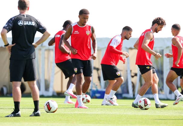 August 5, 2026, Germany, Grassau, Bundesliga, 2026–2027 season, VfB Stuttgart training camp, Nikolas Nartey, Deniz Undav, Atakan Karazor