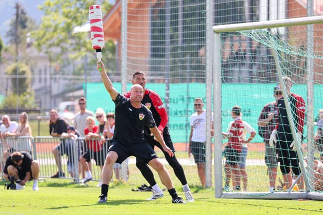 August 5, 2026, Germany, Grassau, Bundesliga, 2026–2027 season, VfB Stuttgart training camp, goalkeeper coach Kai Rabe, Fabian Bredlow