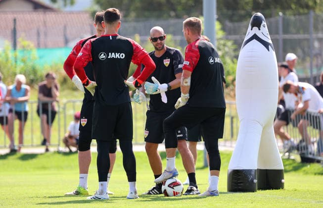 August 5, 2026, Germany, Grassau, Bundesliga, 2026–2027 season, VfB Stuttgart training camp, goalkeeper coach Steffen Krebs wearing glasses