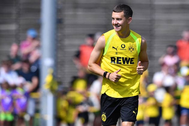 Soccer, Bundesliga 1: Borussia Dortmund training session on August 5, 2026, at the Hohenbuschei training facility in Dortmund; Konstantinos Karetsas, Dortmund xRx