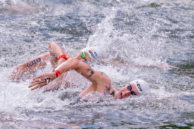 France, Paris, Centre Aquatique Olympique Metropole du Grand Paris, August 5, 2026, European Aquatics Championships – Artistic Swimming, Day 6, 5 km Open Water, Florian Wellbrock of Germany, Photo by Eibner Pressefoto Tino Henschel, European Aquatics Championships – Artistic Swimming, Day 6, 5 km Open Water, Paris Copyright: xEibnerxPressefotox