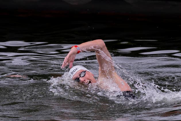 France, Paris, Centre Aquatique Olympique Metropole du Grand Paris, August 5, 2026, European Aquatics Championships – Artistic Swimming, Day 6, 5 km Open Water, Florian Wellbrock of Germany, Photo by Eibner Pressefoto Tino Henschel, European Aquatics Championships – Artistic Swimming, Day 6, 5 km Open Water, Paris Copyright: xEibnerxPressefotox