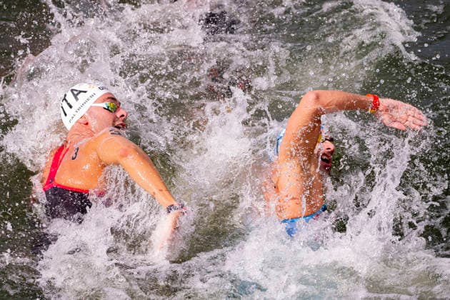 France, Paris, Centre Aquatique Olympique Metropole du Grand Paris, August 5, 2026, European Aquatics Championships – Artistic Swimming, Day 6, 5 km Open Water, Gregorio Paltrinieri of Italy, Photo by Eibner Pressefoto Tino Henschel European Aquatics Championships Artistic Swimming, Day 6, 5 km Open Water, Paris Copyright: xEibnerxPressefotox