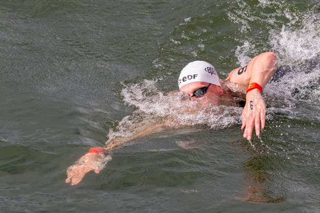 France, Paris, Centre Aquatique Olympique Metropole du Grand Paris, August 5, 2026, European Aquatics Championships – Artistic Swimming, Day 6, 5 km Open Water, Florian Wellbrock of Germany, Photo by Eibner Pressefoto Tino Henschel, European Aquatics Championships – Artistic Swimming, Day 6, 5 km Open Water, Paris Copyright: xEibnerxPressefotox