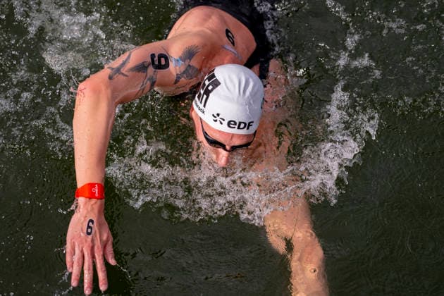 France, Paris, Centre Aquatique Olympique Metropole du Grand Paris, August 5, 2026, European Aquatics Championships – Artistic Swimming, Day 6, 5 km Open Water, Florian Wellbrock of Germany, Photo by Eibner Pressefoto Tino Henschel, European Aquatics Championships – Artistic Swimming, Day 6, 5 km Open Water, Paris Copyright: xEibnerxPressefotox