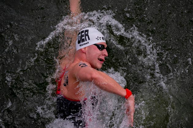France, Paris, Centre Aquatique Olympique Metropole du Grand Paris, August 5, 2026, European Aquatics Championships – Artistic Swimming, Day 6, 5 km Open Water, Oliver Klemet of Germany, Photo by Eibner Pressefoto Tino Henschel, European Aquatics Championships – Artistic Swimming, Day 6, 5 km Open Water, Paris Copyright: xEibnerxPressefotox