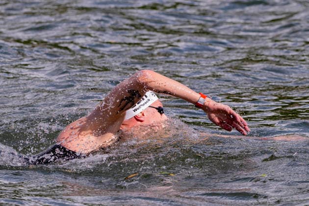 France, Paris, Centre Aquatique Olympique Metropole du Grand Paris, August 5, 2026, European Aquatics Championships – Artistic Swimming, Day 6, 5 km Open Water, Florian Wellbrock of Germany, Photo by Eibner Pressefoto Tino Henschel, European Aquatics Championships – Artistic Swimming, Day 6, 5 km Open Water, Paris Copyright: xEibnerxPressefotox