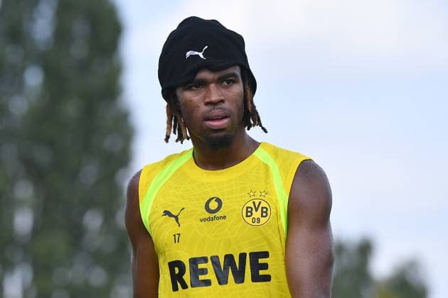 Soccer: Bundesliga 1 – Borussia Dortmund Training on August 5, 2026, at the Hohenbuschei Training Facility in Dortmund; Carney Chukwuemeka; Dortmund cuts training short xRx